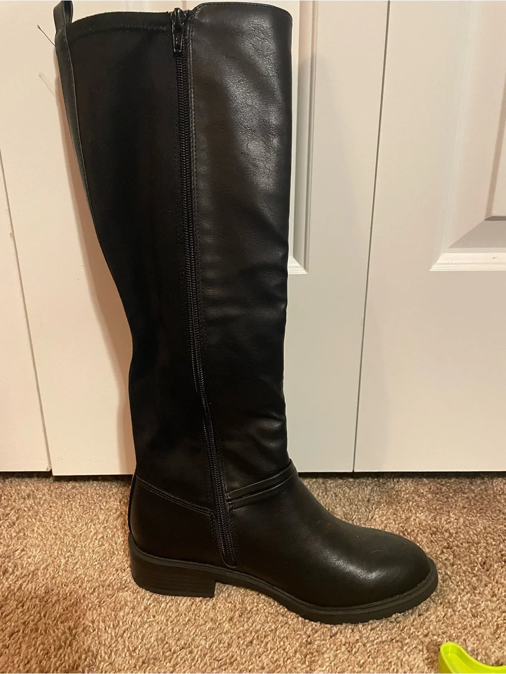 Style & Co. Black Knee-High Riding Boots with Buckle Detail